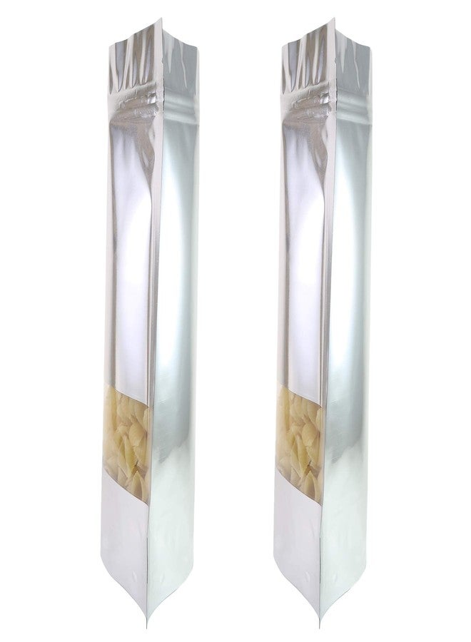 QQ Studio 100 Shiny Colored Aluminum Mylar Foil Clear Window Reclosable QuickQlick™ Stand-Up Bags (4" x 6", Silver) - Image 4